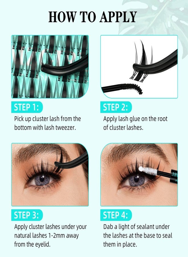 AMZGIRL LASH Lash Clusters Kit 168pcs Manga Lash Extension Kit Anime Cluster Lashes Natural Look with Waterproof Lash Bond and Seal Lashes Wet Look Ultra-Thin Invisible Lash Band(Autumn Leaves-Kit,D-10-18mm) - Image 5